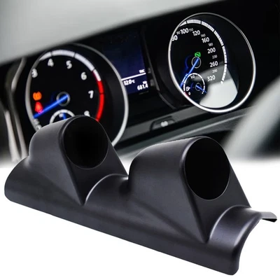 2" 52mm Dual 2 Hole Car Gauge Meter Pod Holder A-Pillar Mount Bracket Black - Image 1 of 4