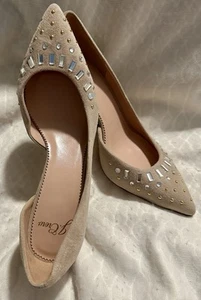 NIB JCrew $278 Colette D'Orsay Pumps in Embellished Suede 6 Sunwashed Sexy K7887 - Picture 1 of 12