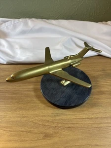 Vintage Boeing 727 Brass Jet Airplane Aviation Paper Weight Length 9” H 6”W 6” - Picture 1 of 5