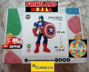 Figura Capitan America Marvel, 2300 piezas, 29cm, Pixelalo. - Imagen 1 de 10