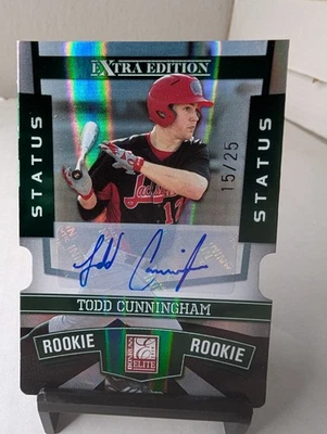 2010 Donruss Elite Extra Edition Status Emerald Die-Cut 15/25 Todd Cunningham  - Image 1 of 2