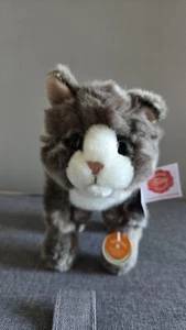 Original Teddy Hermann Standing Grey Tabby Kitten Plush - With Tags - Picture 1 of 8