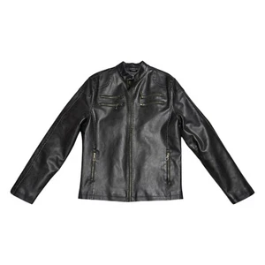 AMERICAN RAG FAUX VEGAN LEATHER Motorcycle Biker Bomber Jacket Mens Large - Picture 1 of 7