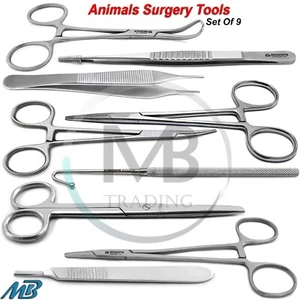 Surgical Needle Holder Forceps & Tweezers Small Animals Surgery Instruments Kit - Picture 1 of 19