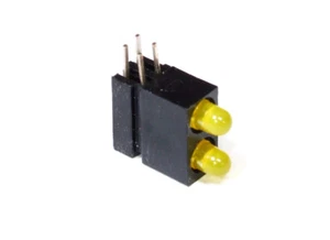 10x Double LED Light Émettant Diodes Jaune / Diodes Électroluminescentes Jaune - Picture 1 of 1