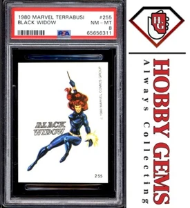 BLACK WIDOW PSA 8 1980 Marvel Terrabusi Sticker #255 - Picture 1 of 2