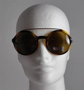 Moda Redondo Doble Puente Diseño Gafas de Sol Marrón Dorado Micro Fibra Cubierta - Imagen 1 de 1