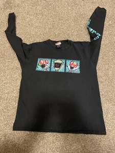 2004 Nickelodeon Invader Zim Print T-Shirt Spell Out Sleeve Viacom Y2K Medium - Bild 1 von 6
