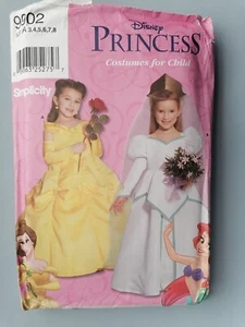 DISNEY PRINCESS Sewing Pattern, Belle & Ariel, Fact.Folded, Simplicity 9902, New - Picture 1 of 2