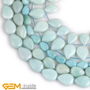 Cuentas sueltas lágrima de piedras preciosas amazonita natural de 10x14 mm para hacer joyas 15" AU - Imagen 1 de 45