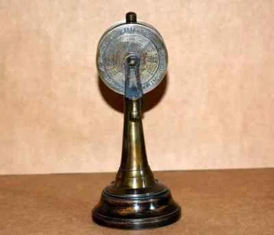 Telégrafo náutico 7" navio marinho latão sala de máquinas telégrafo com base de madeira - Imagem 1 de 4