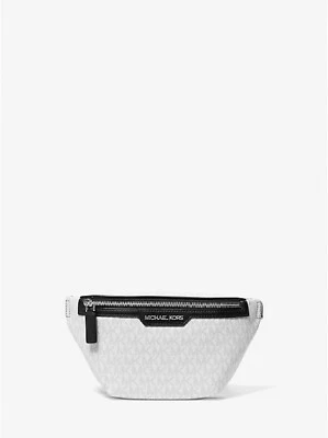 MICHAEL KORS Cooper Mini Logo Belt Bag Signature Print Unisex White Black NWT - Image 1 of 3