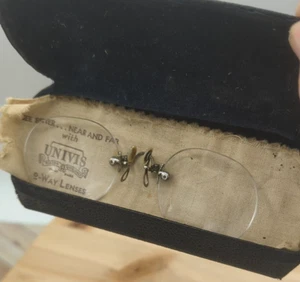 Antique Eyeglasses Nose Bridge Type No Frame Or Rims Univis Brand - Picture 1 of 11