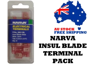 Narva 56011BL Insulated Blade Terminal Pack 2.5-3mm Wire 6.3mm TAB Auto Elec - Bild 1 von 1