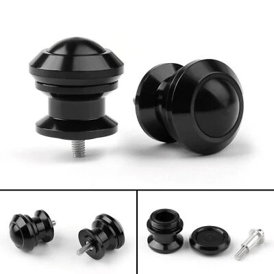 Pair 6mm Swingarm Sliders Spools For Yamaha MT01 MT09 YZF-R3 R1 MAX 530 Black UE Foto 1 de 4