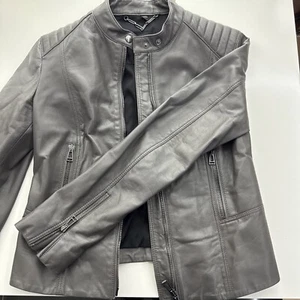 Damen Belstaff Biker Jacket Leather Mollison Grey wie neu - Bild 1 von 3