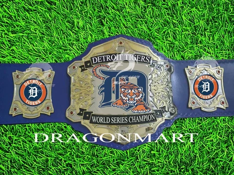 Detroit Tigers Championship Belt MLB World Series Champions Adult Size 2mm Brass Cover