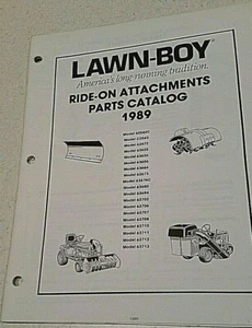 1989 Lawn Boy Ride en tractor accesorios de ciclista catálogo manual distribuidor - Imagen 1 de 3