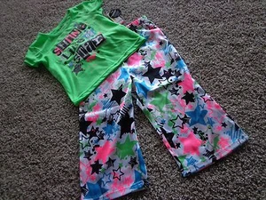 JOE BOXER girl's NWT sz XS (4/5) 2-piece SHINE LIKE A STAR capri/shirt pajamas - Picture 1 of 8