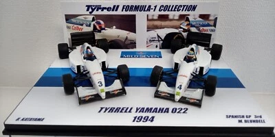 Set 2 auto 1:43 Minichamps TYRRELL YAMAHA 022 1994 UKYO KATAYAMA BLUNDELL MILD - Immagine 1 di 4