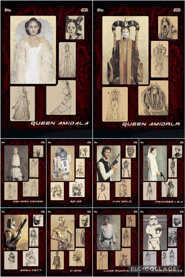 Topps Star Wars Digital Card Trader 10 Card Red Sketch To Screen Insert Set - Image 1 of 1