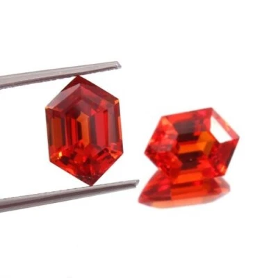 Par de piedras preciosas marquesa de lujo sueltas zafiro naranja de Ceilán natural corte 8,90 quilates Foto 1 de 4