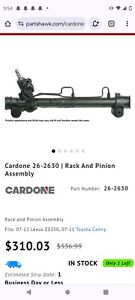 Cardone Rack And Pinion 26-2630 2007-2011 Toyota Camry2007-2012 Lexus ES350