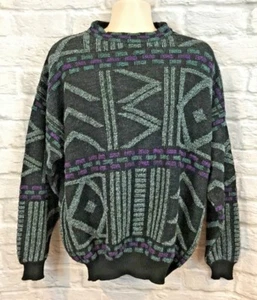 De Colección La Squadra Monte Carlo Para Hombre Mezcla de Lana Estampado Geométrico Cuello Redondo Suéter XL - Imagen 1 de 8