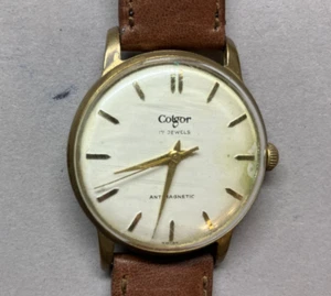 Vintage original COLGOR Uhr Armbanduhr 17 Steine Swiss Zentralsekunde [4006-3] - Picture 1 of 9
