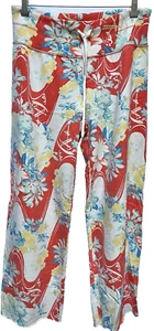 Lucky Brand Y2K Retro M Bright Orange Yellow Blue Vintage Long Sweat Pants NEW - Picture 1 of 5