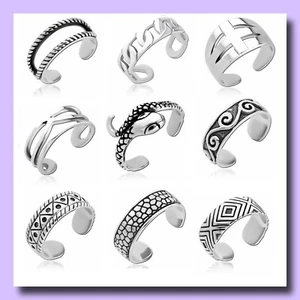 STAINLESS STEEL | Men's | TOE RINGS | Adjustable | Boho | Foot Jewelry - Picture 1 of 20