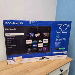 Onn Roku TV 32" Smart HD 720p Television - New Open Box - Black - Picture 1 of 6