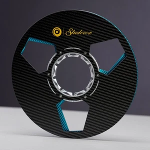 1X Studevox Pro Black/Blue 10.5" Carbon Fiber 1/4" Tape Reel For Tape Recorders - Bild 1 von 9