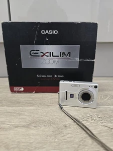 Casio Digital Camera Exilim EX-Z55 5.0MP Silver Tested Boxed Charging Dock - Picture 1 of 9