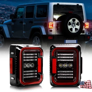 For Jeep Wrangler Unlimited 07-17 JK Tail Light LED 4D Back Reverse Turn Running - Picture 1 of 12