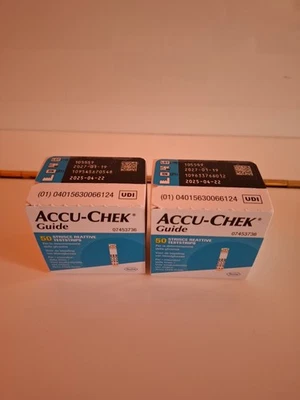 Accu-Chek Guide Blutzuckerteststreifen 2 x 50 Stück Neu MHD 19.01.2027 - Bild 1 von 4