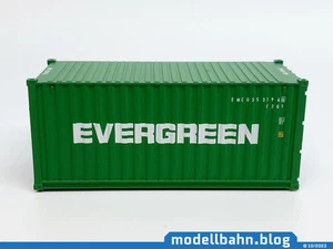 Grüner 20ft Container "EVERGREEN" in 1:87 (H0) oD - Bild 1 von 5
