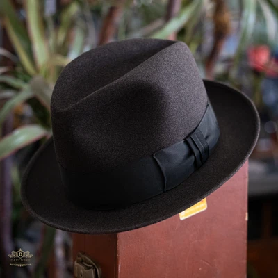 Vintage 40s Borsalino Qualita Superiore Misto Fedora Hat 7 1/4 Gris Fer Cavanagh - Image 1 of 4