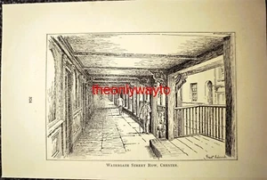 Watergate Street Row, Chester, Cheshire, Small Book Illustration (Print), c 1900 - Picture 1 of 1