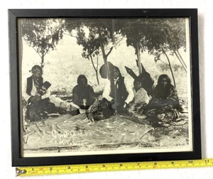 VINTAGE 1893 CHEIF QUANAH PARKER&FAMILY CAMP PHOTOGRAPH,NATIVE AMERICAN,8x10"B&W - Picture 1 of 6