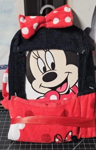 Disney Minnie Mouse girls ear + bow hooded Towel 22x51" 100% Cotton - Picture 1 of 4