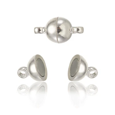 Juego de 10 cierres magnéticos de latón plateado convertidor magnético redondo sin níquel 11,5x6 mm Foto 1 de 4