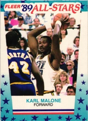 Fleer 1989-90 - Pegatinas #1 Karl Malone Utah Jazz Foto 1 de 2