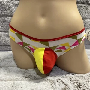 26-33 M Red Yellow Thong Trans Women Men Sexy Pouch Panties Sissy - Picture 1 of 7
