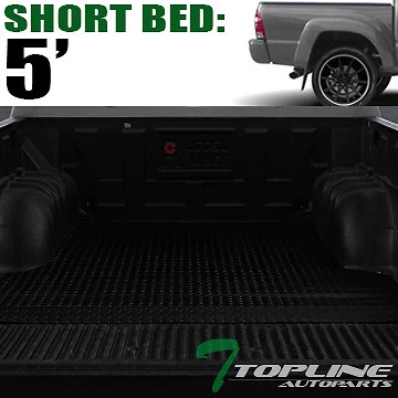 Topline For 2005-2022 Toyota Tacoma 5 Ft Rubber Truck Bed Trunk Mat Liners - Blk — 第 1/2 张图片