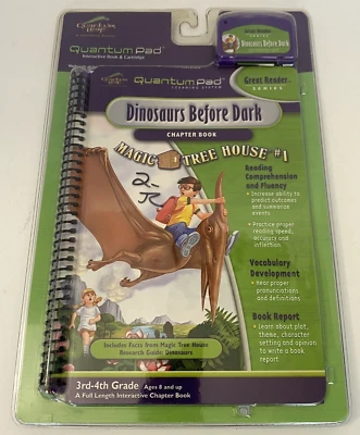 LeapFrog Quantum Pad Dinosaurs Before Dark Magic Tree House Book & Cartridge NEW - Image 1 of 4