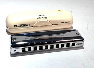 SUZUKI PRO MASTER MR350 KEY A HARMONICA ALUMINUM COMB & CASE  PADDY RICHTER ! - Picture 1 of 6