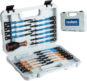 Toulant 21Pcs Set di Punte per Dadi Extra Lunghe, Set di Avvitatori Magnetici Sae/Metrici - Foto 1 di 4