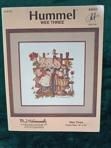 HUMMEL 'Wee Three' Pattern and Instructions for Cross Stitch 84043 16"x16" - Picture 1 of 3