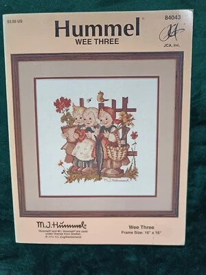 HUMMEL 'Wee Three' Pattern and Instructions for Cross Stitch 84043 16"x16" - Image 1 of 3